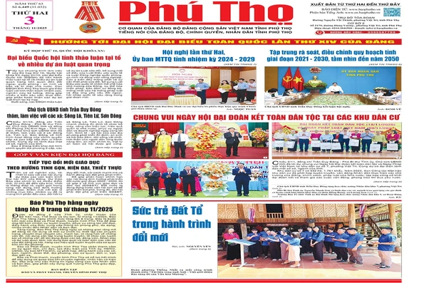 Báo Phú Thọ hằng ngày tăng lên 8 trang từ tháng 11/2025