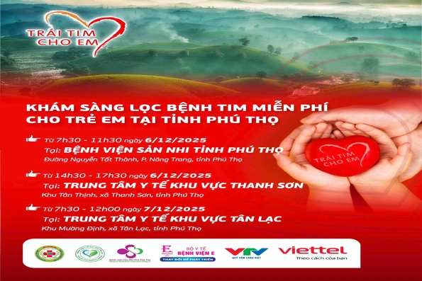 Khám sàng lọc miễn phí bệnh tim bẩm sinh cho trẻ em Phú Thọ