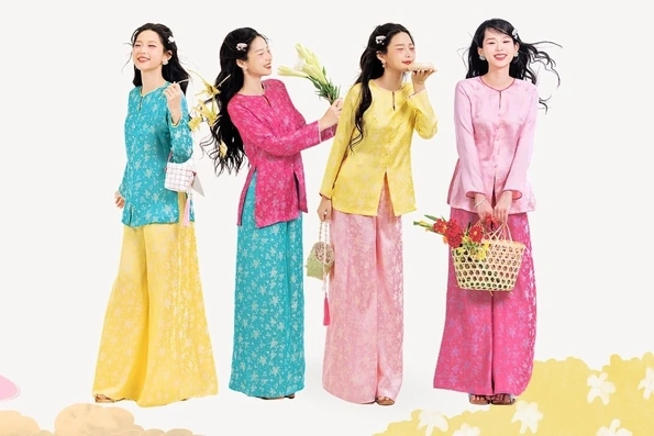 Áo bà ba thành mốt hot dịp Tết 2026