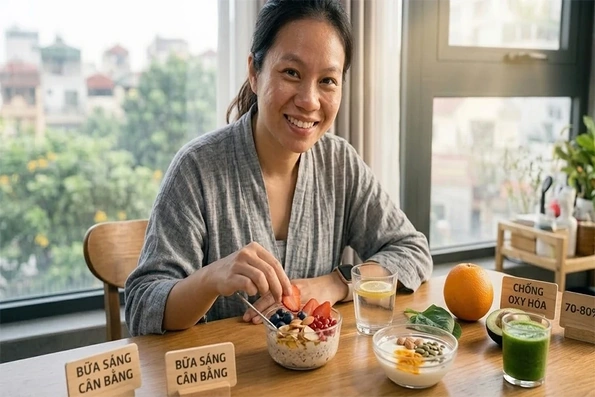 Bữa ăn sáng giàu chất chống oxy hóa giúp bạn rạng rỡ cả ngày