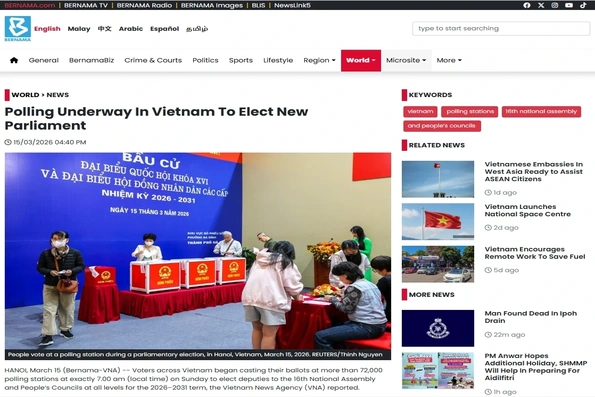 Báo chí quốc tế đưa tin đậm nét về cuộc bầu cử tại Việt Nam