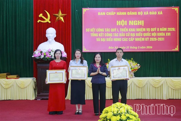 Xã Đào Xá sơ kết nhiệm vụ quý I, tổng kết công tác bầu cử