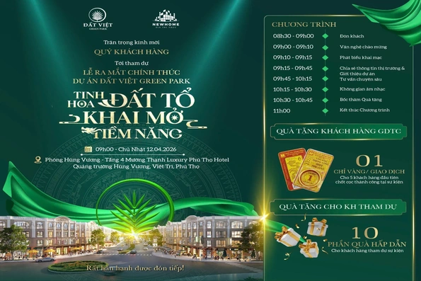 Sắp diễn ra Lễ ra mắt chính thức dự án biểu tượng mới tại Phú Thọ - Đất Việt Green Park