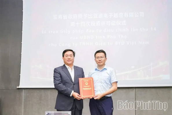 Đoàn đại biểu tỉnh Phú Thọ làm việc với Tập đoàn BYD về hợp tác trong lĩnh vực xe điện và năng lượng mới