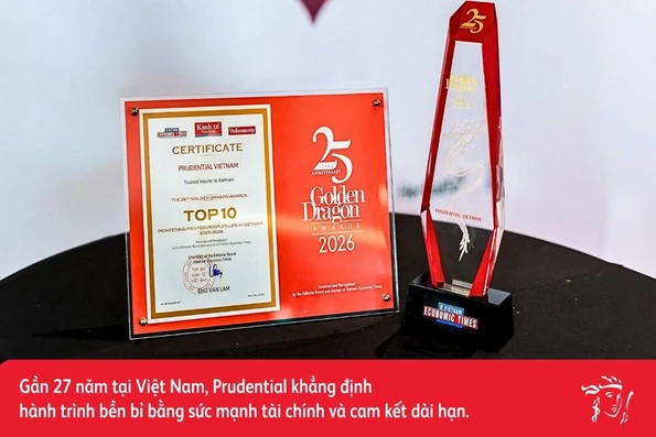 Uy tín được khẳng định qua thời gian: Prudential tiếp tục được vinh danh tại Giải thưởng Rồng Vàng 2026