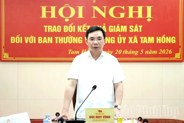 Trao đổi kết quả giám sát đối với Ban Thường vụ Đảng ủy xã Tam Hồng