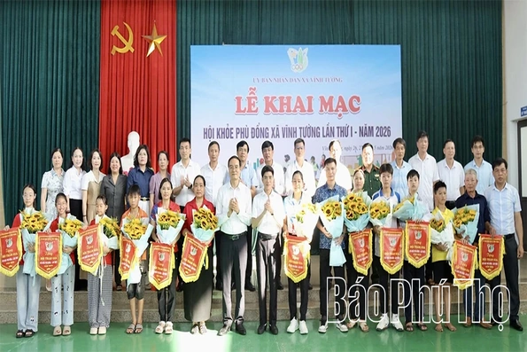 Hơn 500 vận động viên tham gia Hội khỏe Phù Đổng xã Vĩnh Tường lần thứ I