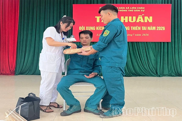Xã Liên Châu: Tập huấn kỹ năng phòng, chống thiên tai và tìm kiếm cứu nạn&nbsp;