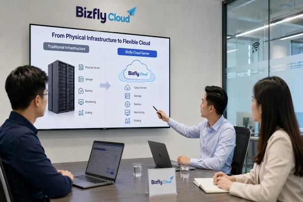 Bizfly Cloud Server giúp doanh nghiệp giảm phụ thuộc vào hạ tầng vật lý như thế nào?