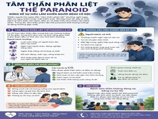 Tâm thần phân liệt thể Paranoid – Đừng để sự hiểu lầm khiến người bệnh cô độc