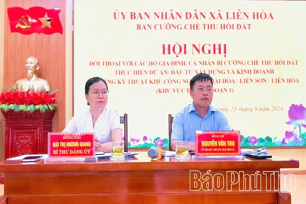 Xã Liên Hòa đối thoại với các hộ dân có quyết định cưỡng chế thu hồi đất