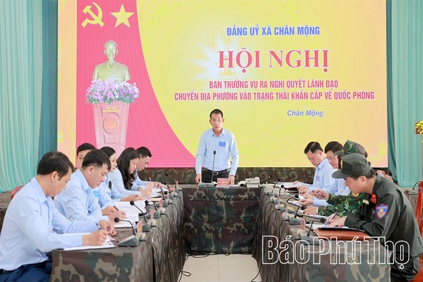 Xã Chân Mộng tổ chức diễn tập chiến đấu trong khu vực phòng thủ tỉnh năm 2026