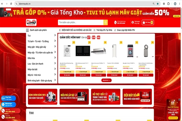 Điện Máy Đỏ kết nối thông tin sản phẩm với nhu cầu mua sắm từ xa