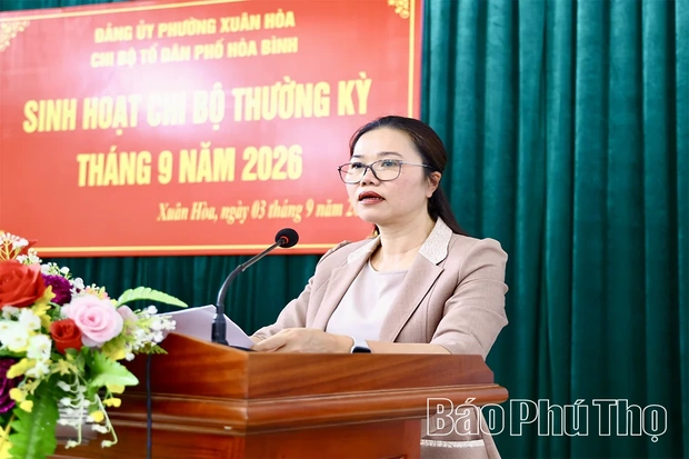 Phó Bí thư Tỉnh ủy Bùi Thị Minh: Tiếp tục đổi mới nội dung, phương thức sinh hoạt, nâng cao chất lượng sinh hoạt chi bộ
