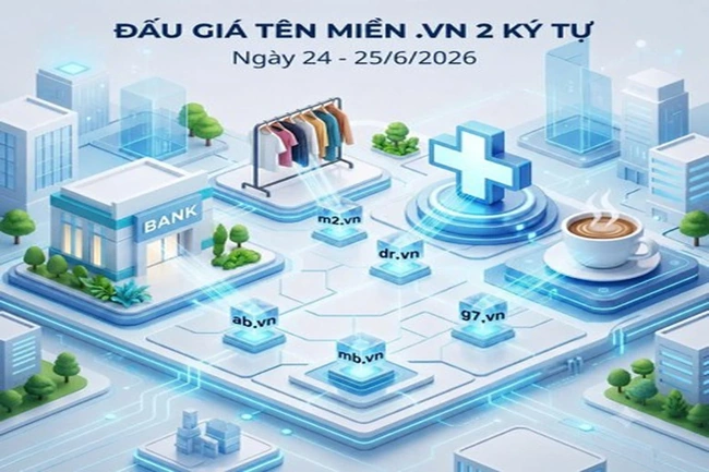 76 tên miền “.vn” ngắn, đẹp chính thức lên sàn đấu giá đợt 2/2026