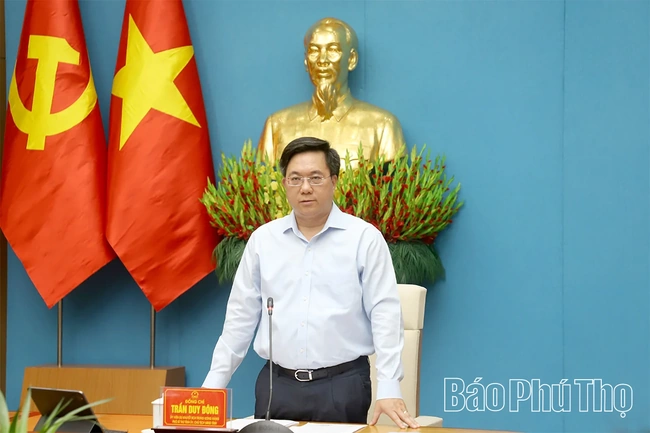 Chủ tịch UBND tỉnh Trần Duy Đông chủ trì hội nghị nghe báo cáo&nbsp;kế hoạch tổ chức Lễ kỷ niệm 72 năm Ngày Bác Hồ về thăm Đền Hùng&nbsp;