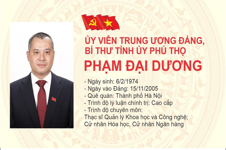 Tiểu sử đồng chí Phạm Đại Dương - Ủy viên Ban Chấp hành Trung ương Đảng, Bí thư Tỉnh ủy Phú Thọ